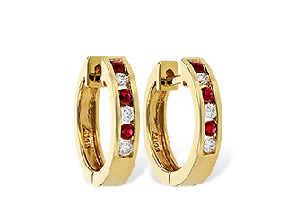 E047-12190: EARRINGS .16 RUBY .26 TGW