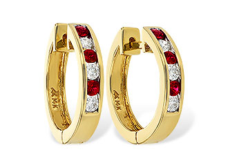 F047-12190: EARRINGS .29 RUBY .50 TGW