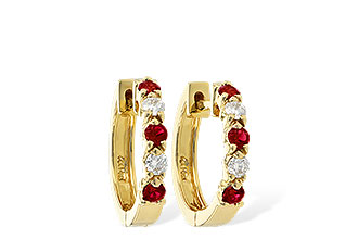 G047-12208: EARRINGS .33 RUBY .52 TGW