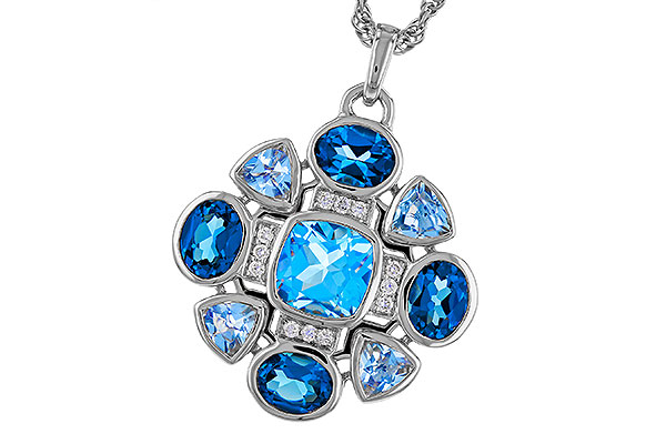 L320-75826: NECKLACE 3.19 TW BLUE TOPAZ 3.25 TGW